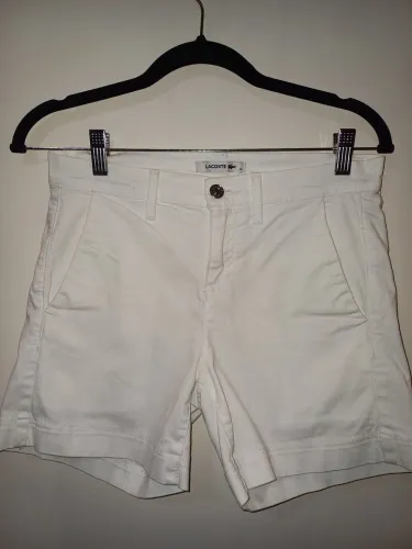 Shorts feminino juvenil Lacoste original branco, tam.34.
