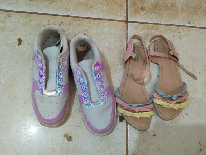 Tênis e sandália feminina infantil gabrielinha