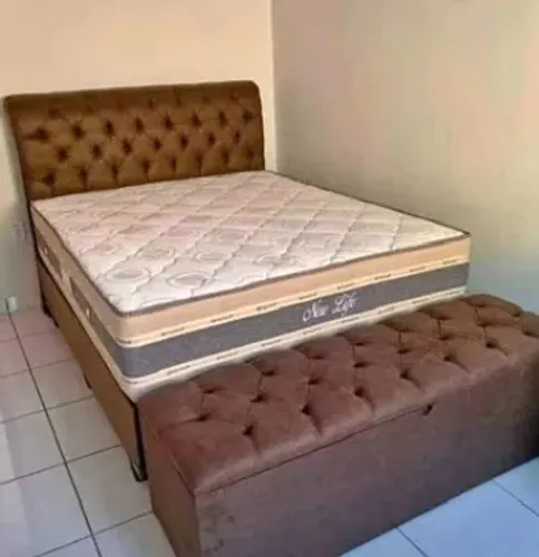 Cama box colchão molas e base nova ligue ja