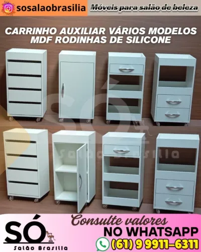 Carrinho Auxiliar para Salão de Beleza - Vários Modelos