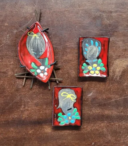 Cerâmica Decorativa Itália Pintura Esmaltada