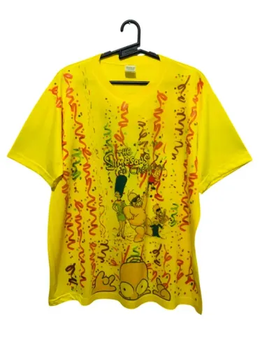 Camiseta amarela manga curta adulto, tema:carnavaldos simpsons