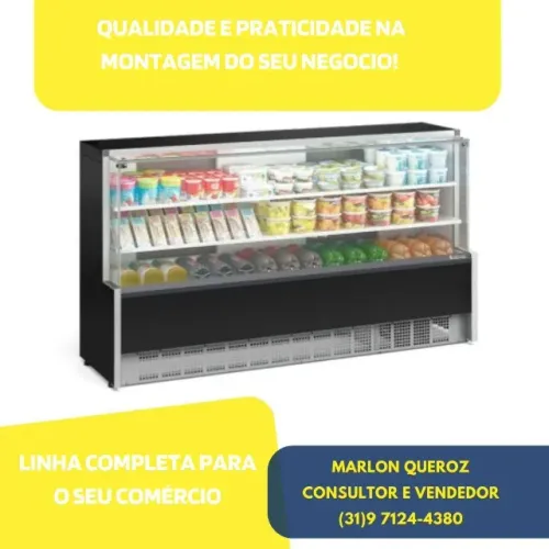 Balcão Refrigerado Vidro Reto 2,05M 2 Placas Frias Gelopar