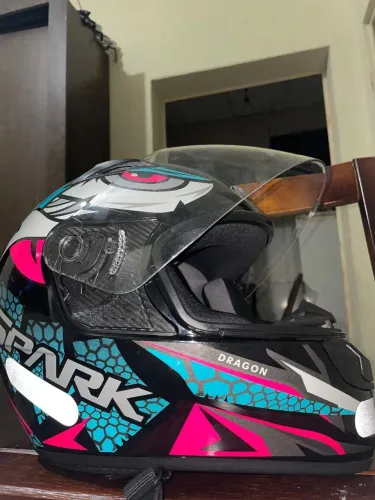EBF<br>Capacete Fechado Ebf New Spark Dragon Preto Fosco Tifany Cor Preto Fosco/