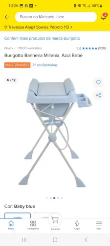 Banheira Com suporte Burigotto Azul Menino
