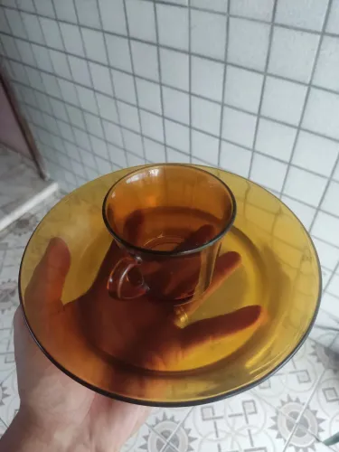 Prato fundo e xícara duralex 