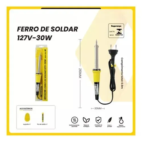 Ferro de Soldar 127V-30W - Novo