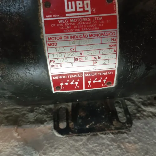 Motor Elétrico Weg 1/3 CV 110/220V
