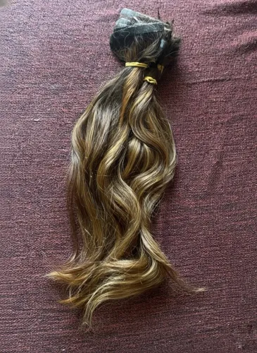 Cabelo Humano Descolorido do Sul - 160g, 50cm, Mechas Lindas!