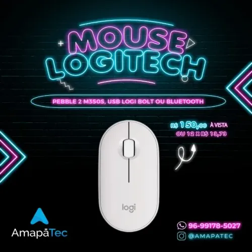 Mouse Sem Fio Logitech Pebble 2 M350s Branco