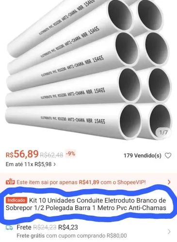 Conduíte PVC anti chamas