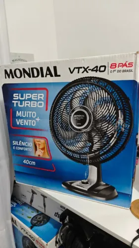 NOVO I VENTILADOR 220V de Mesa Mondial Super Turbo 40cm 8 Pás I VTX-40-8P Preto/Prata