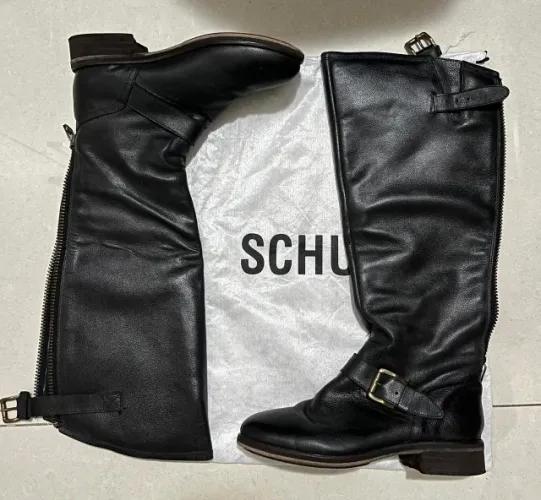 bota schutz couro natural cano alto 35
