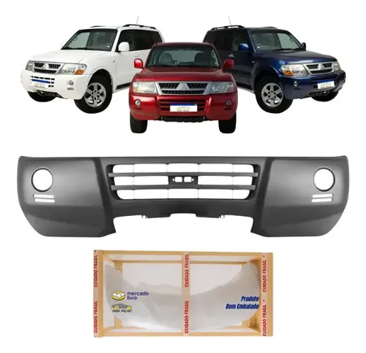 Parachoque Dianteiro Pajero Full 2003 2004 2005 2006 2007 Preto Liso Para Pintura