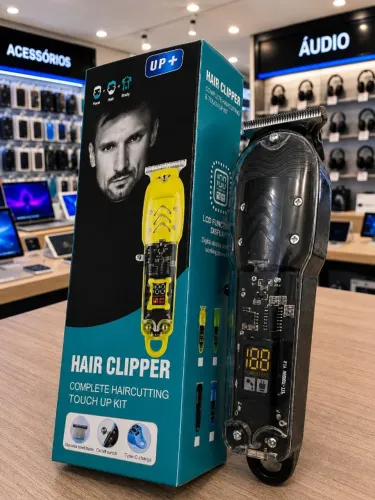 Máquina de Cortar Cabelo e Barba com Display Digital