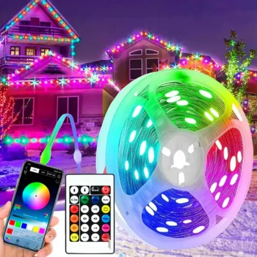 Fita Led 20 Mt Cordão RGB - Bluetooth E Aplicativo Controle Remoto, impermeavel - Entrega