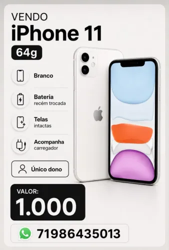 iPhone 11 branco 64g 