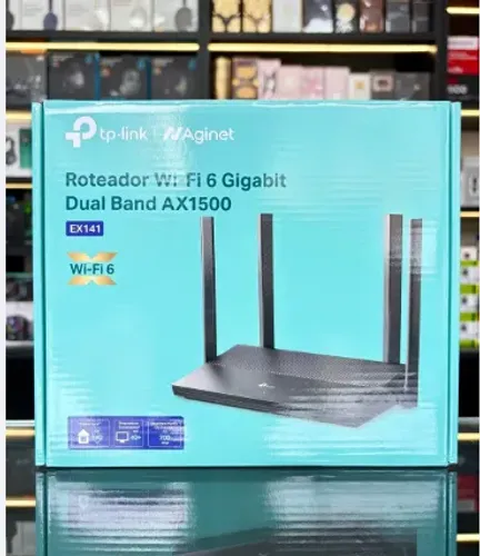 Roteador TP-Link EX141 Wi-Fi 6 AX1500 Dual Band Gigabit 4 Antenas