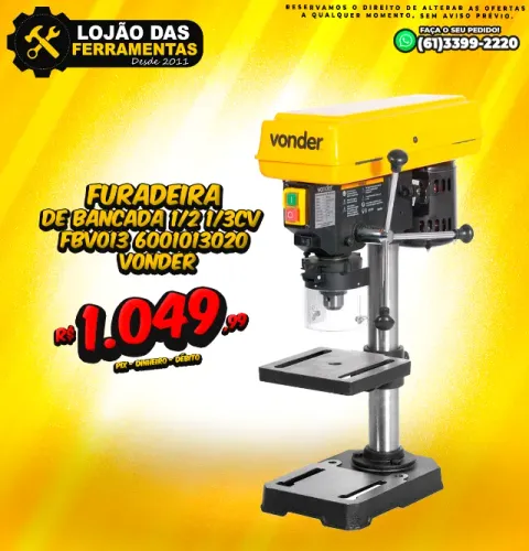 Furadeira de Bancada Mandril 1/2 1/3CV FBV013 6001013020 vonder