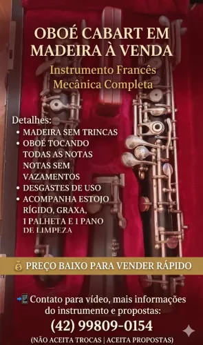 OBOÉ CABART EM MADEIRA completo