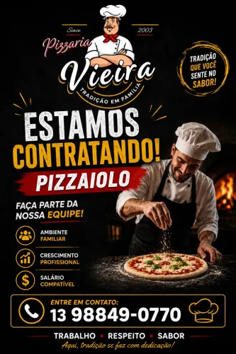 Vaga para pizzaiolo