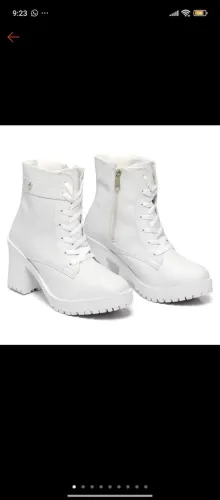 Bota Branca Salto Plataforma