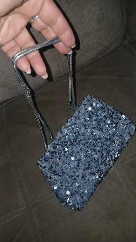 Bolsa linda brilhosa, de ombro e mão 