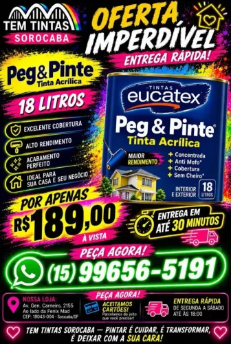 Tinta Peg & Pinte Eucatex de 18 Litros