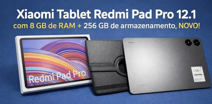 Tablet Redmi Pad Pro 12.1 256GB 8GB RAM NOVO + Capa