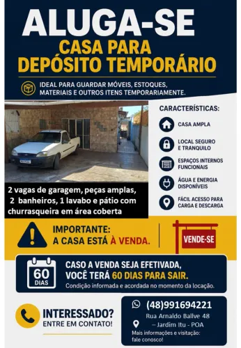 Casa no Jardim Itu para deposito temporario
