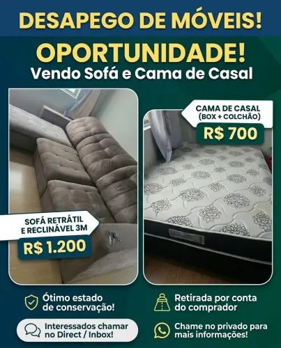 Vendo sofá e cama - para vender hoje esse preço !!!