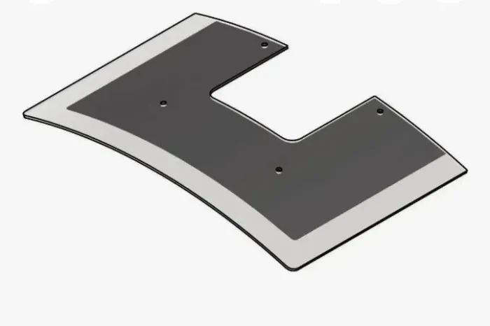 Vidro coifa fogatti curvo 80 cm