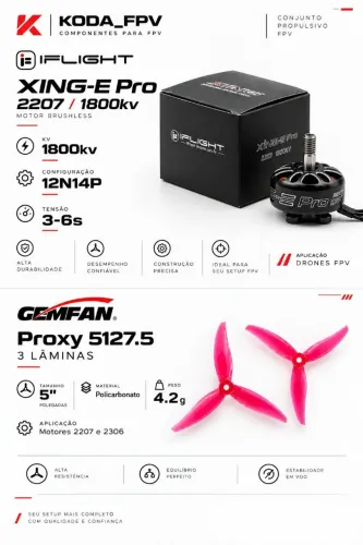 Conjunto propulsivo para Drones FPV 5 polegadas. DESCRIÇÃO ABAIXO
