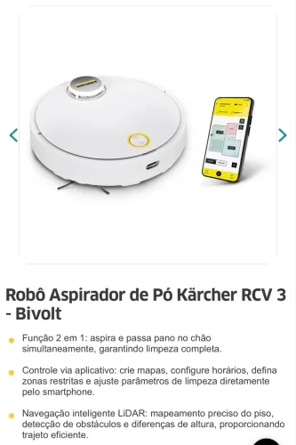 ROBÔ ASPIRADOR KARCHER RCV 3