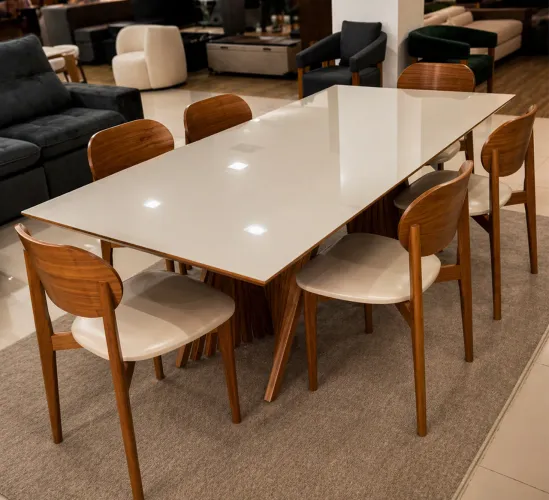 Mesa de Jantar 2,20 x 1,00 com 6 Cadeiras ALTO PADRÃO