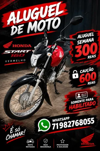 Honda CG 160 Start 2024 DISPONÍVEL PARA ALUGUEL 