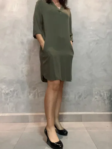 vestido casual verde marfinno - Tam M