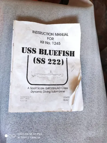 manual submarino kit n. 1245  RC USS bluefish (ss 222)