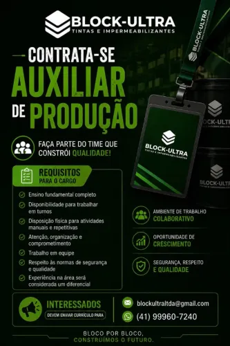 Vaga Auxiliar de Produção