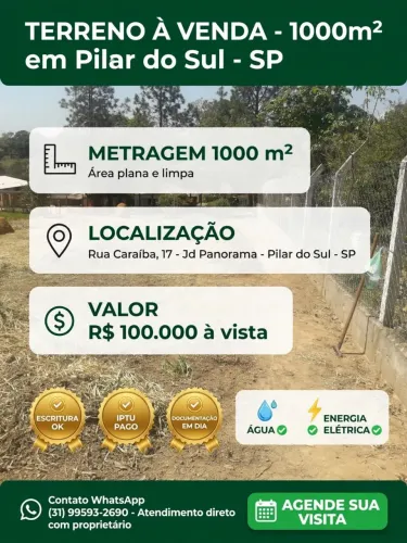 > ? *TERRENO À VENDA - OPORTUNIDADE EM PILAR DO SUL* ?