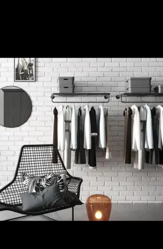 6 Araras de parede aço preta