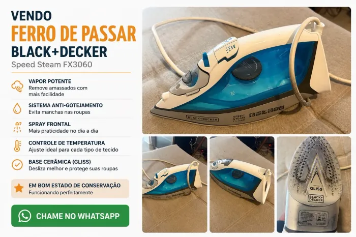 Ferro de Passar Black+Decker Speed Steam FX3060 2000W