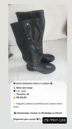 BOTA CANO ALTO PRETA!