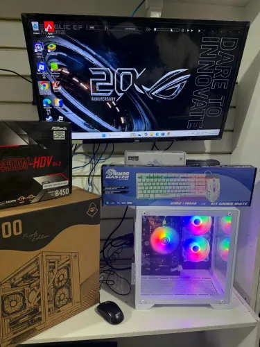 Pc Gamer AQUARIUM RYZEN 7 BRANCO LUXO 100% Novo