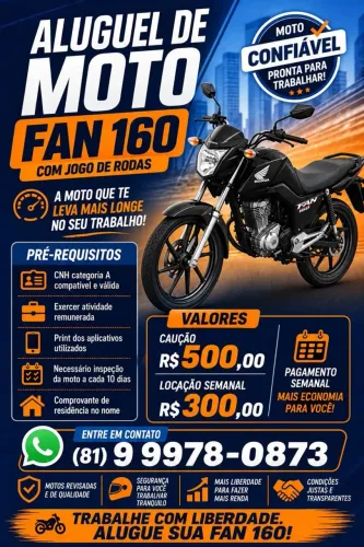 Moto para aluguel