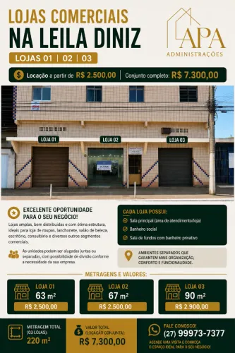 Lojas comercias na Av. Leila Diniz