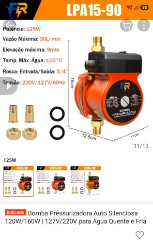 Bomba pressurizadora silenciosa