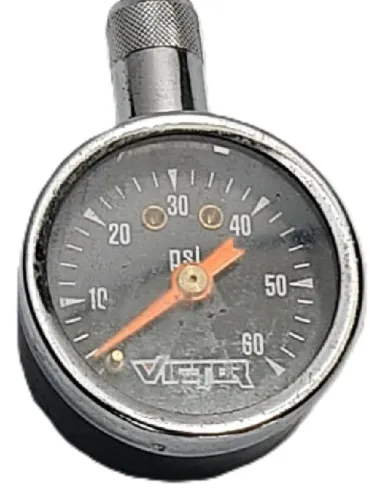 Calibrador de pressão de pneus analógico da marca Victor- mede até 60 PSI - visor 4 cm