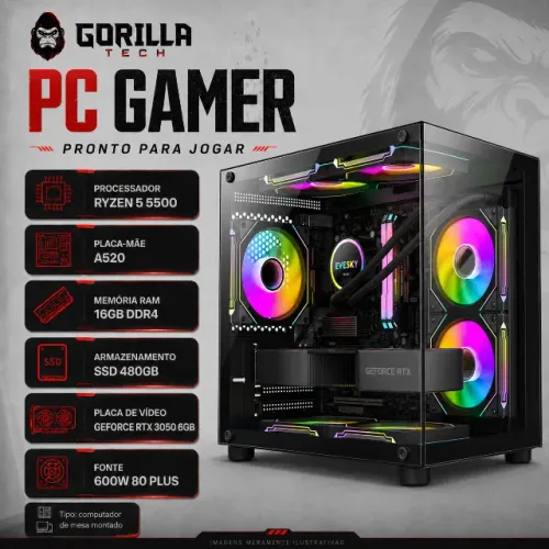 PC Gamer Ryzen 5 5500 + RTX 3050