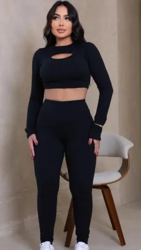 Conjunto calça e cropped